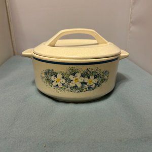 Lenox Temperware 1.25 Quart Lidded Casserole Dish DEWDROPS Vintage Round Floral